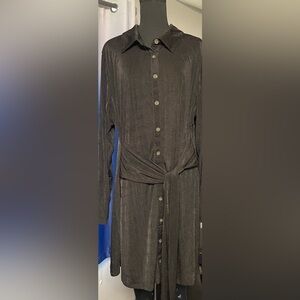 Black button down dress